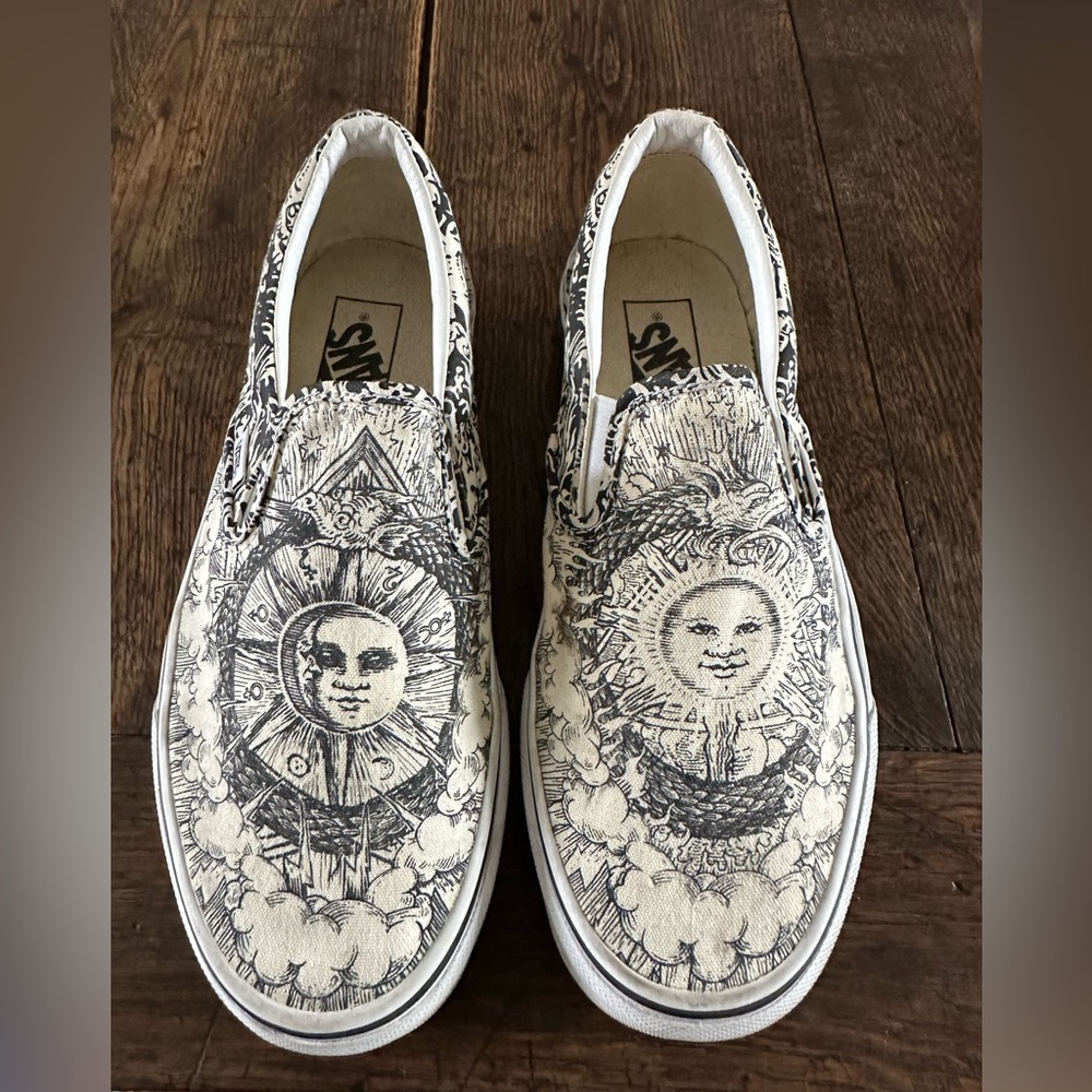 Vans sun and moon slip on sneakers
